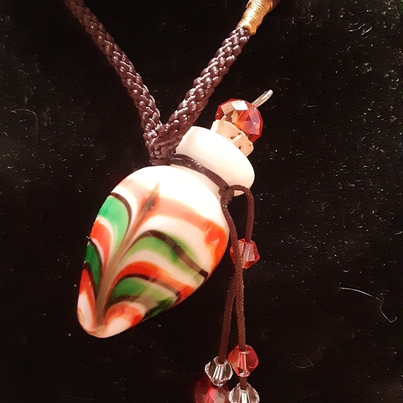 Murano Glass striped oil ashes urn bottle cork - Picture 2 of 3